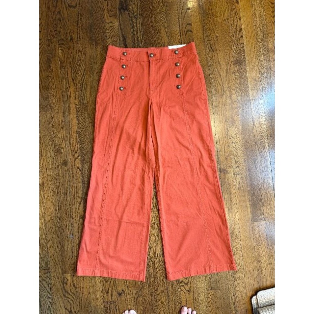 NWT St. John’s Bay Wide Leg Sailor Pants Coral Orange Size 10